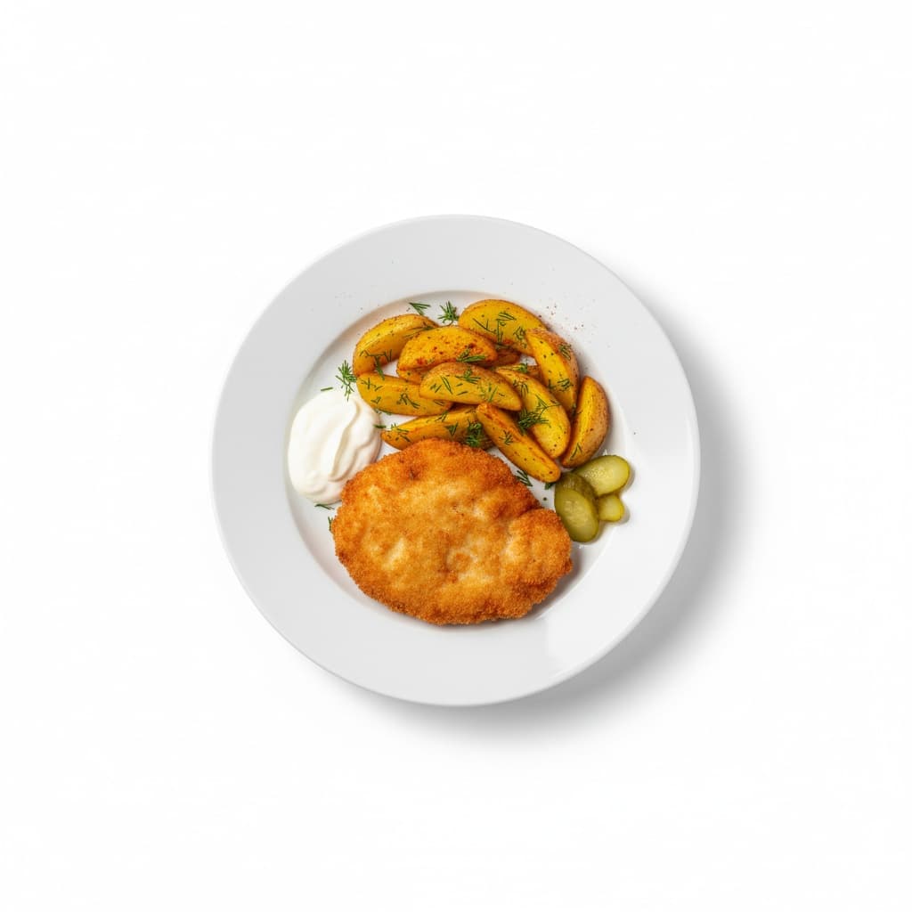 Шницель куриный с картофелем