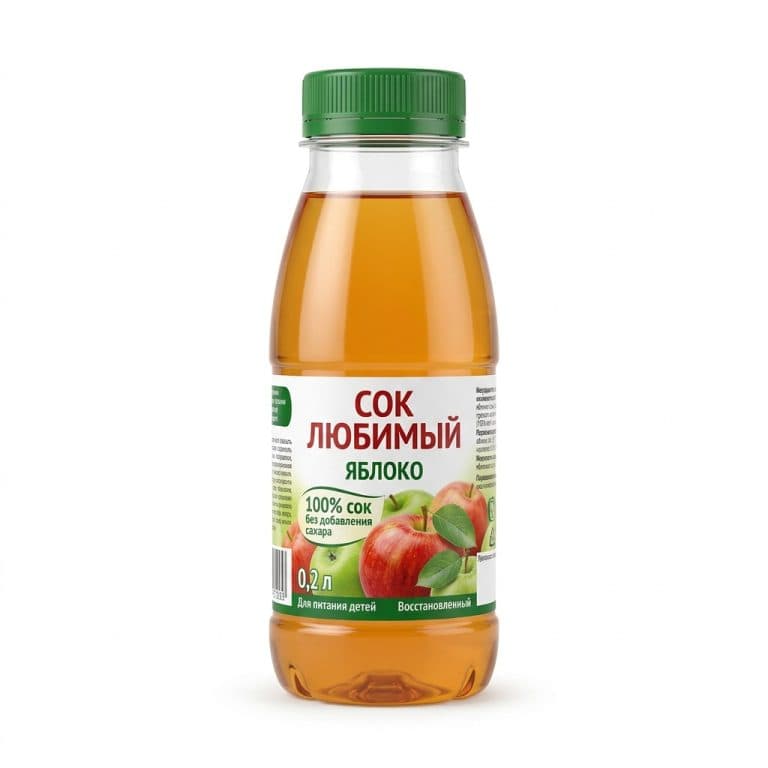 Сок Любимый Яблоко 0,2л