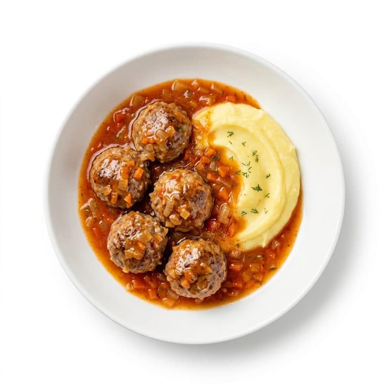 Обед 7 Тефтели мясные в соусе картофельным пюре